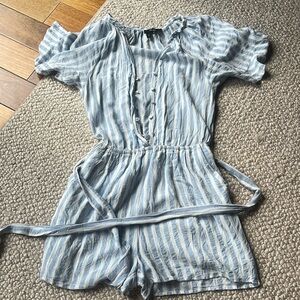 PAIGE blue and white striped romper